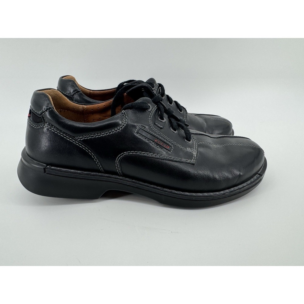 Ecco Light Fusion Bicycle Toe Black Leather Lace Up Oxford Shoe Mens 45 11-11.5